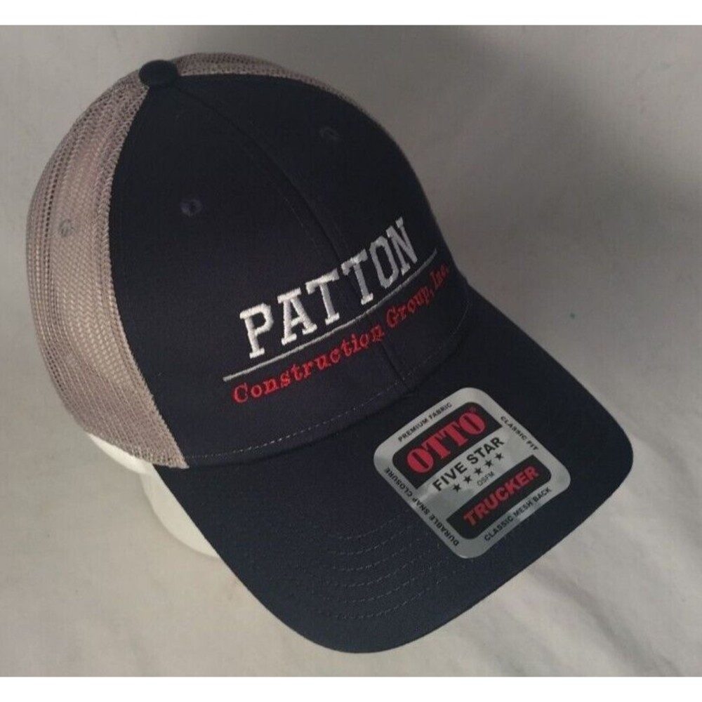 Patton Construction Group Adjustable Snapback Mesh Back Trucker Hat/Cap-NEW!